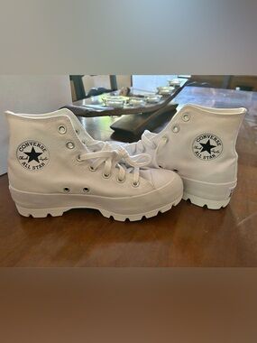 Converse White High-Top Lug Sole Sneakers
